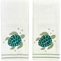Serafina Home Tropical Palm Leaves Embroidered Hand Towels, 100% Cotton, Set of 2, 16 x 25 inches