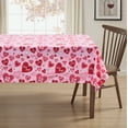 thumbnail image 1 of Serafina Home Valentine Vinyl Flannel Backed Tablecloth for Dining Room Kitchen Table Decor: Valentine's Day Wedding Red Love Hearts Themed Designs 60" x 102", 1 of 4