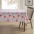 thumbnail image 1 of Serafina Home Valentine Vinyl Flannel Backed Tablecloth for Dining Room Kitchen Table Decor: Valentine's Day Candy Hearts Themed Designs 52" x 52", 1 of 8