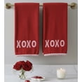 thumbnail image 1 of Serafina Home Valentine Hand Guest Towels, XOXO Embroidered, 2 Piece Set, 16 x 25 inches, 100% Cotton, Red, White and Pink, 1 of 7