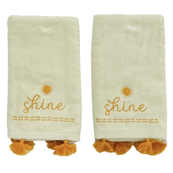 Serafina Home Yellow Sunshine Hand Towels With Tassels For The Bathroom