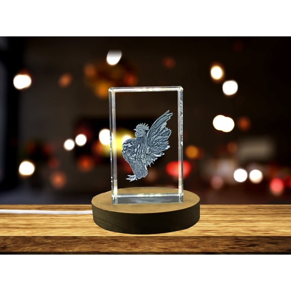 Serama Chicken 3D Engraved Crystal Gift