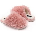 thumbnail image 1 of Seranoma Jenna Womens Ladies Fuzzy Flat Comfort Fur Thermal Indoor Outdoor Slide Home Slippers Pink, 1 of 7