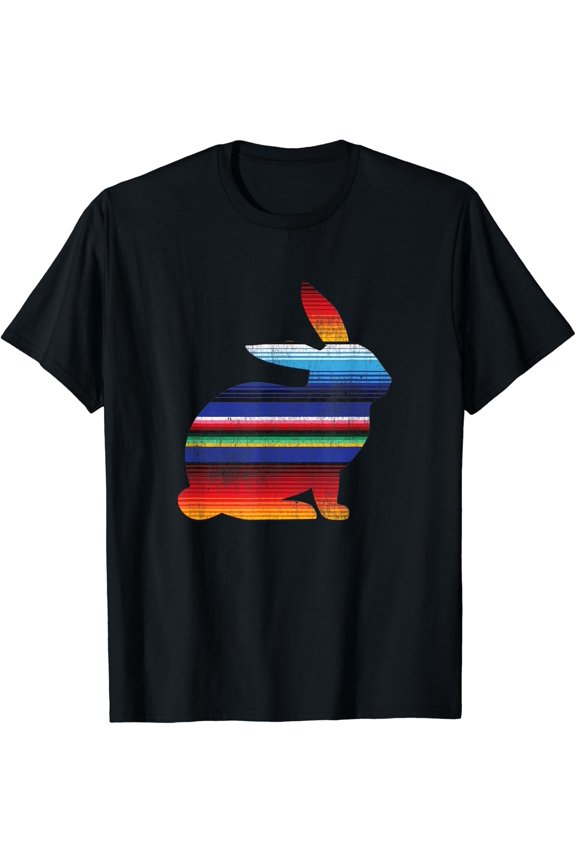 Serape Bunny Fun Mexican Blanket Pattern Texture Print T-shirt