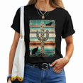 thumbnail image 1 of Serape Cactus Print T-Shirt, Green Leopard Western Saguaro Cactus Tee for Women, Southwestern Style Graphic Shirt, Trendy Desert Plant Apparel, Cute Nature Inspired , Size 4XL, Color Black, 1 of 3