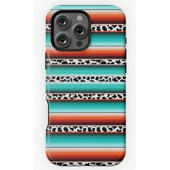 Serape Cow Print Western Rodeo Pattern Phone Case for iPhone 11 12 13 14 15 16 17 Pro Max