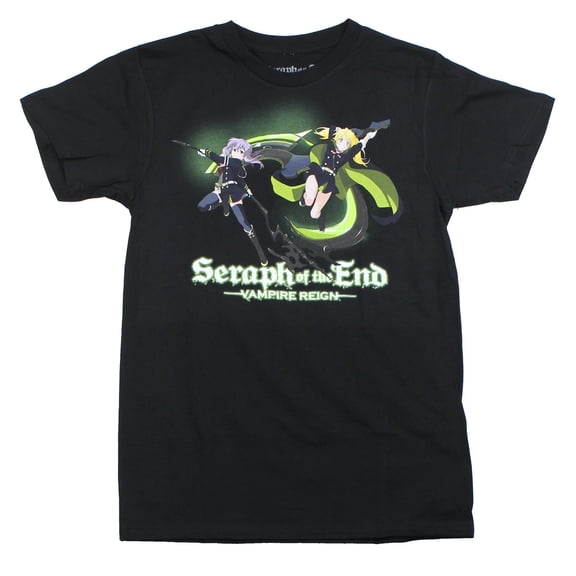 Seraph of the End Mens T-Shirt - Vampire Reign Battlling Duo Image (2X-Large)