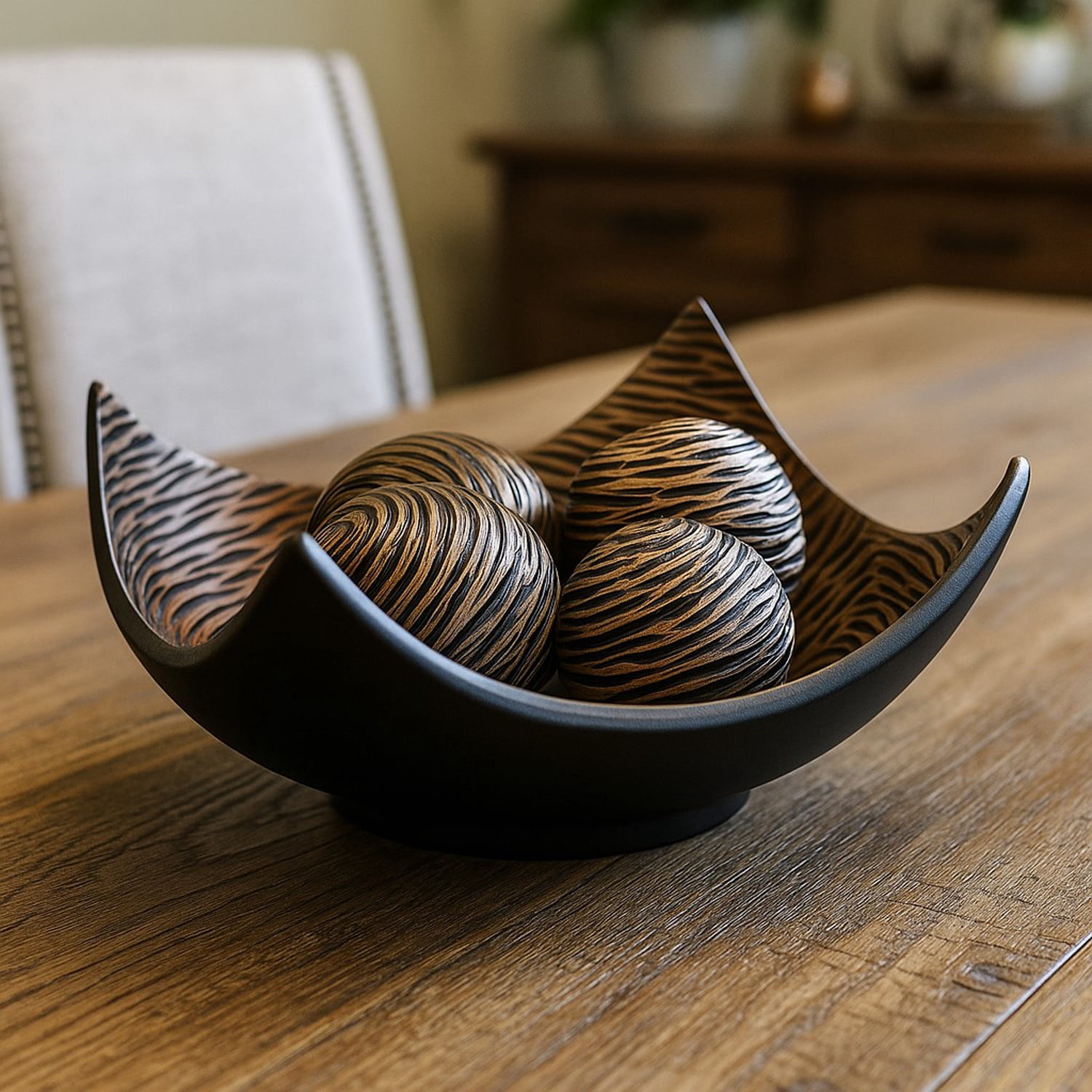 Seraphic 5pc Bowl Table Centerpieces for Dining Room, Large Decorative ...