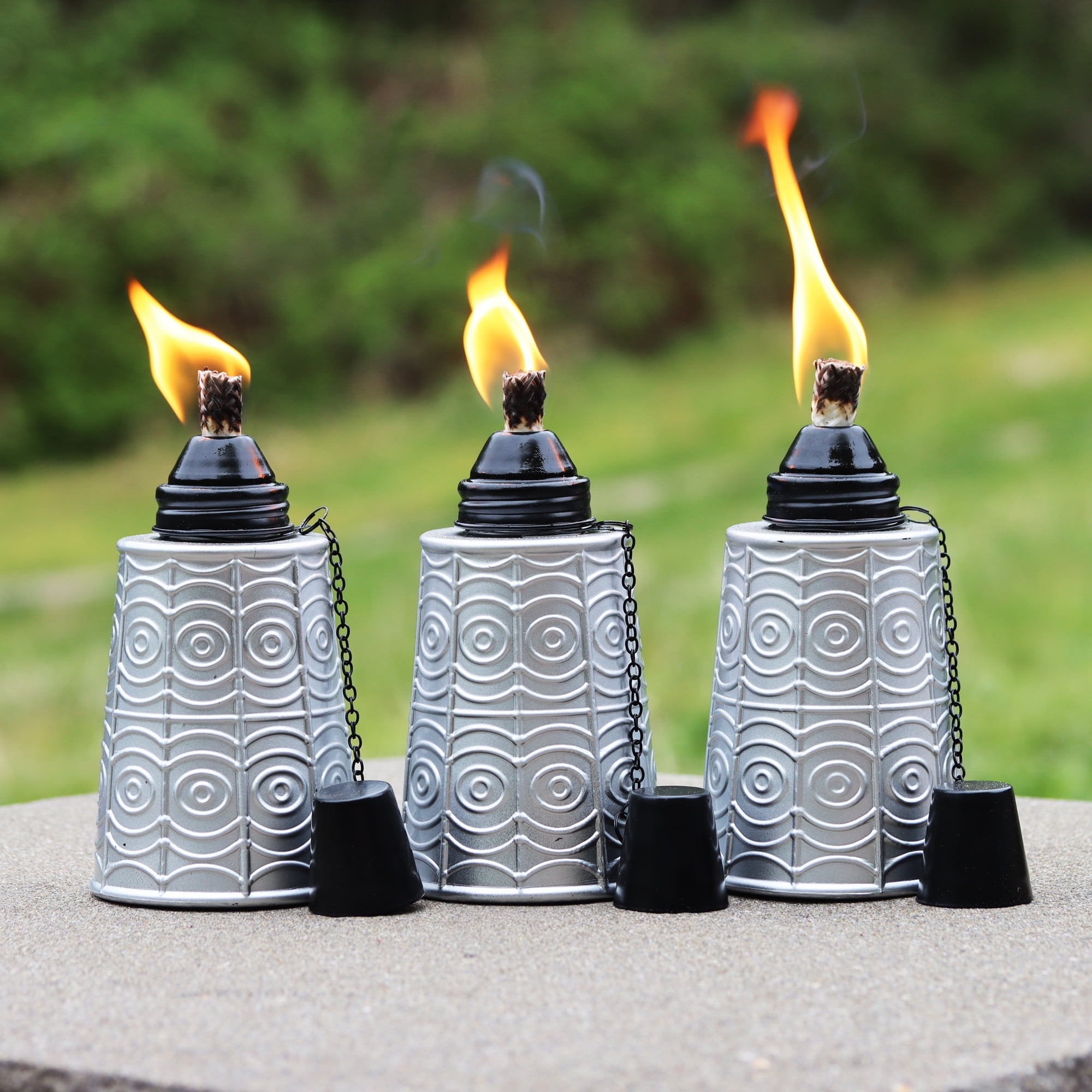 Seraphic Citronella Table Top Tiki Torches for Outdoor Patio, 16oz