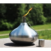 Seraphic Metal Citronella Torches for Outside - Large 30oz Table Top Torch, Stainless Steel