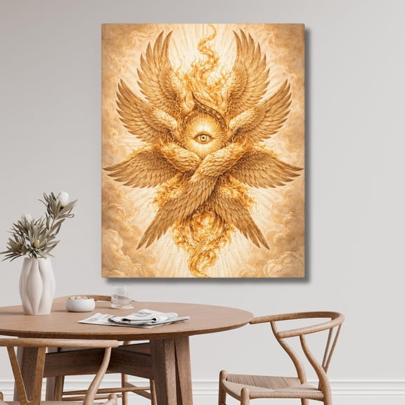 Seraphim Biblical Angel Wall Art, Unframed Paper Poster 8x10in