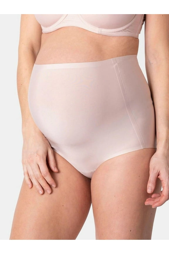 Women's No VPL Over Bump Maternity Panties Twin Pack, Nude, Size XL