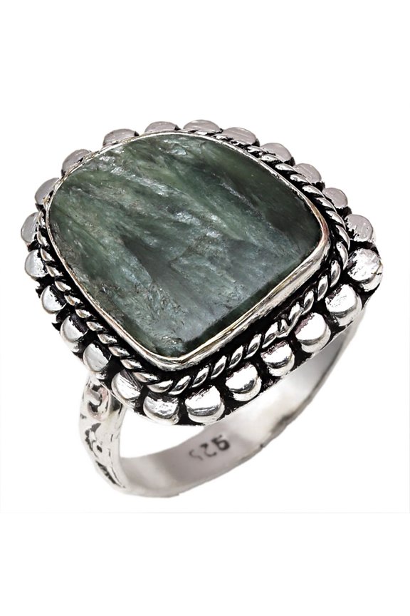 Seraphinite Gemstone Handmade Silver Jewelry "9"