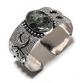 thumbnail image 1 of Natural Seraphinite Handmade 925 Sterling Silver Cuff Bangle Adjustable, 1 of 1