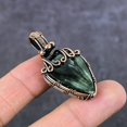 thumbnail image 1 of Seraphinite Gemstone Handmade Copper Wire Wrap Jewelry Pendant 1.97", 1 of 4