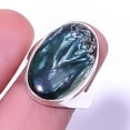 thumbnail image 1 of Seraphinite - Russia 925 Sterling Silver Handmade Solitaire Ring 8 R52 A397, Christmas Gift, Gemstone Silver Jewelry, Seraphinite Ring, New Year Sale, 1 of 1