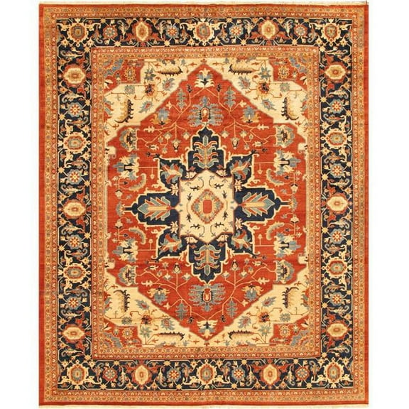 Serapi Collection Hand-Knotted Lamb's Wool Area Rug- - 9' 10' X 10' 2'