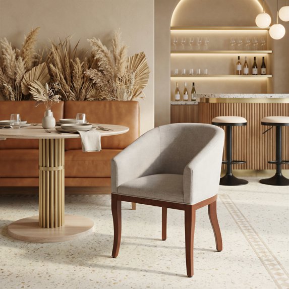 Serasa Dining Chair Gray Dining Chair, Modern Style, Comfy and durable polyester fabric, Plywood, Indoor Dining