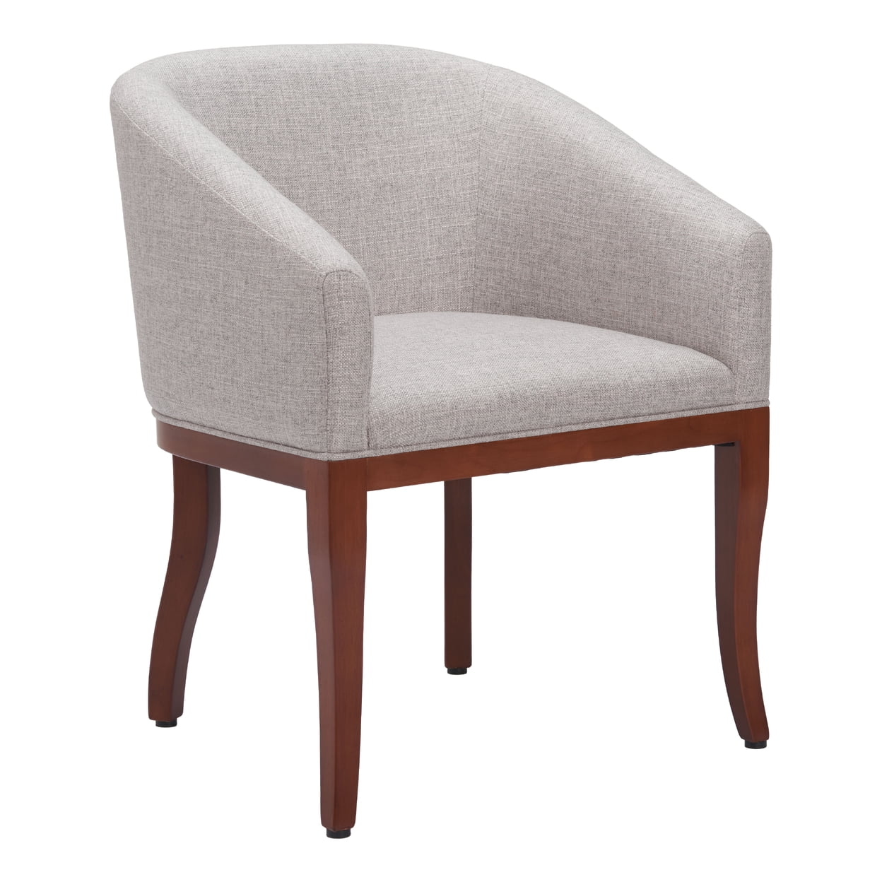Gray Upholstered Arm Chair with Solid Wood Frame