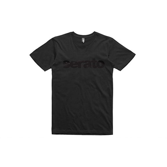 Serato Logo T-Shirt (Black Logo on Black Shirt), Men's Small