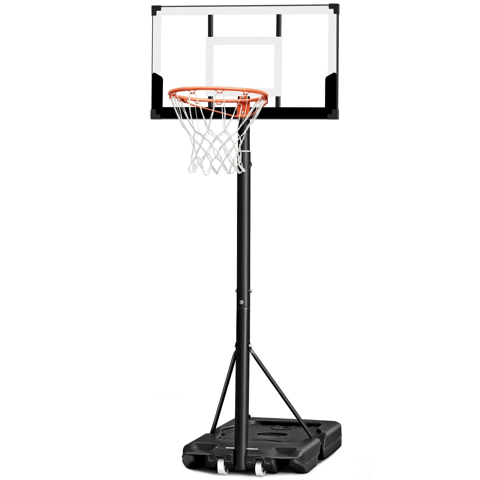 SERAY Adjustable Basketball Hoop for Kids, Teens & Adults, 3.3 to 10 feet Height, 40 inch Backboard, Portable with 2 Wheels, Indoor/Outdoor Use