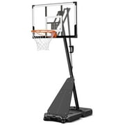 Seray Basketball Hoop with 4.8-10 feet Height Adjustable for Kids/Adults, Portable Basketball Goal with 44 inch Backboard and 2 Wheels for Outdoor/Indoor Sports