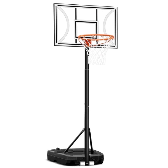 SERAY Adjustable Basketball Hoop for Kids, Teens & Adults, 3-9 feet Height, Portable Basketball Goal with 32 inch Backboard & 2 Wheels for Indoor & Outdoor Use
