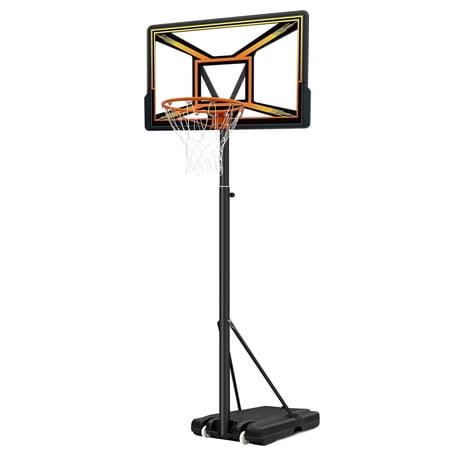 Seray Basketball Hoop 4.4-10 feet Adjustable, 44 inch Shatterproof Backboard and Larger Base, Portable Basketball Goal System for Adults and Kids in Outdoor/Indoor Sports