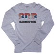 thumbnail image 1 of Serbia Badminton - Olympic Games - Rio - Flag Men's Long Sleeve Grey T-Shirt, 1 of 2