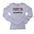 thumbnail image 1 of Serbia Badminton - Olympic Games - Rio - Flag Women's Long Sleeve Grey T-Shirt, 1 of 2