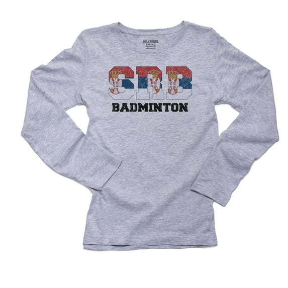 Serbia Badminton - Olympic Games - Rio - Flag Women's Long Sleeve Grey T-Shirt