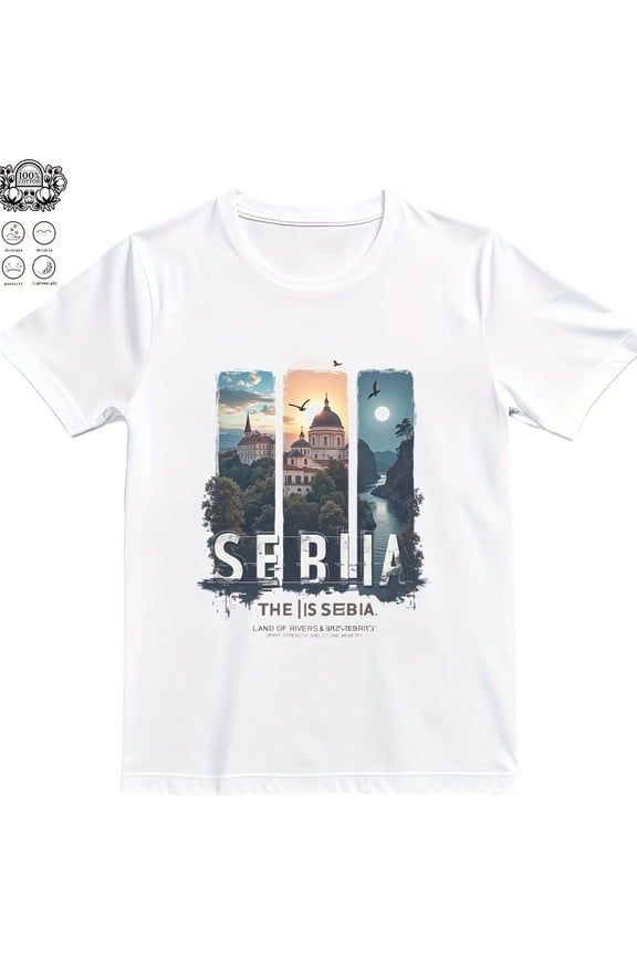 Serbia Land Of Rrs - 220g Cotton Comfort, Spirit, Strength, Stone Memory Design, Serbian Prid3