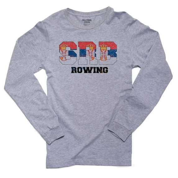 Serbia Rowing - Olympic Games - Rio - Flag Men's Long Sleeve Grey T-Shirt