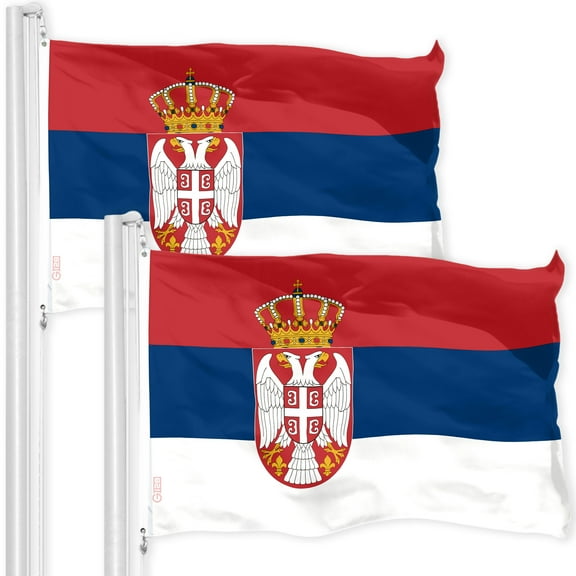 Serbia Serbian Flag 3x5FT 2-Pack 150D Printed Polyester By G128
