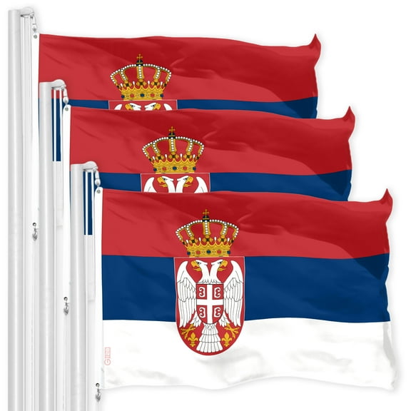 Serbia Serbian Flag 3x5FT 3-Pack 150D Printed Polyester By G128