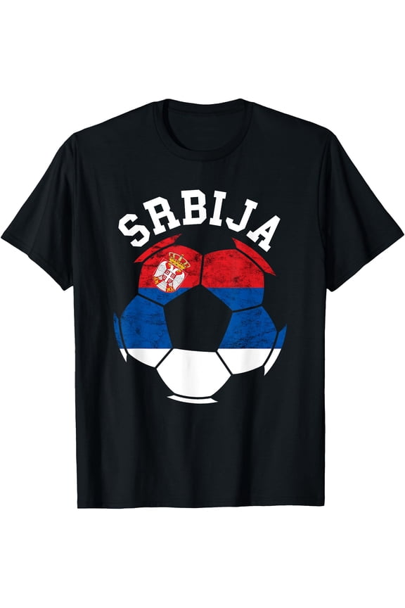 Serbia Srbija Serbian Flag Serbian Roots Serbian Football T-Shirt