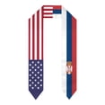 thumbnail image 1 of Serbia & USA United States Flag Shawl Sash Stole Graduation Shawls Wraps Scraf For International Study, 1 of 5