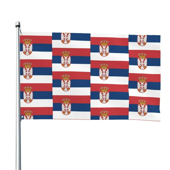Serbian Flag Flag 4x6ft Cool Funny Flag Banner For Dorm Bedroom Wall Decor Indoor Outdoor