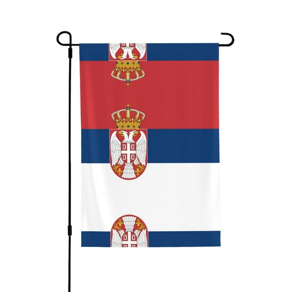 Serbian Flag House Flag Double Side Garden Flag For Outside Room House Yard Indoor 28" X 40"