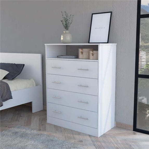 Serbian Four Drawer Dresser, White