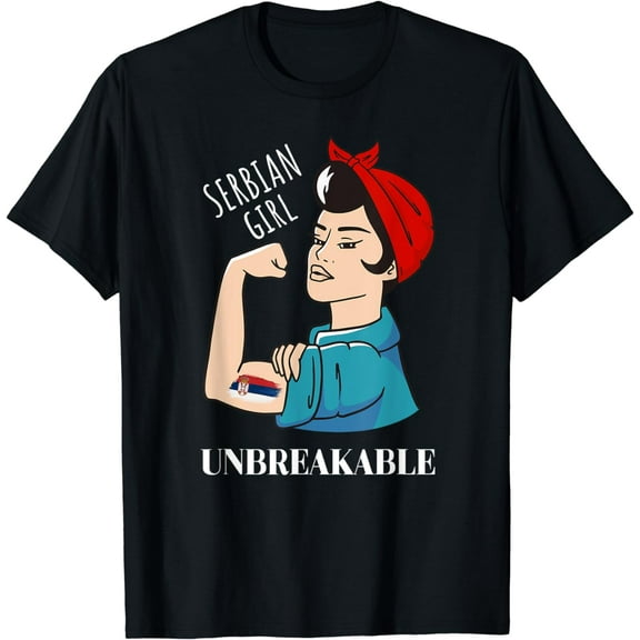 Serbian Girl Unbreakable Heritage Srbija Eagle Flag T-Shirt