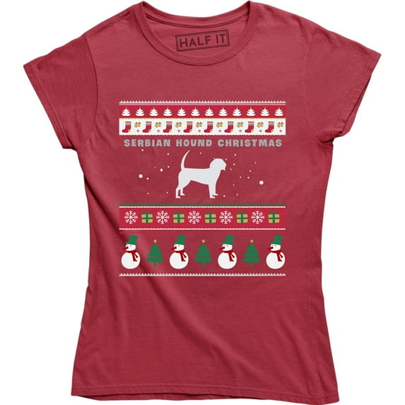 Serbian Hound Christmas - Xmas Holiday Dog Lover Women's T-Shirt