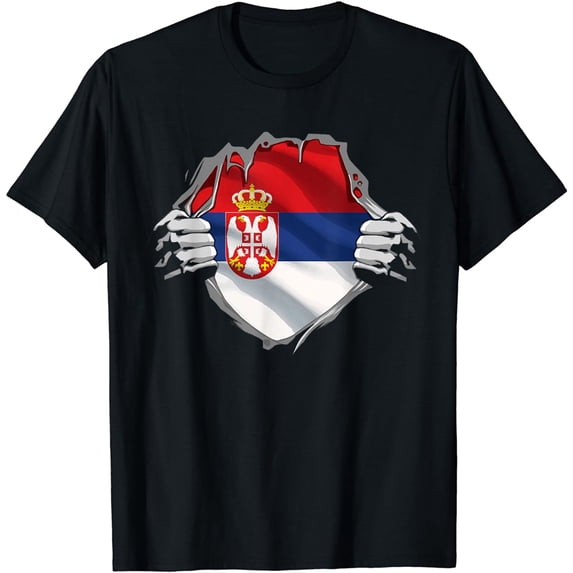 Serbian Shirt Super Serbian Flag Serbia Roots Proud Serbian T-Shirt