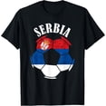 thumbnail image 1 of Serbian Soccer Team Serbian Football Serbia Serbian Flag T-Shirt mens t shirt，black，women，funny，misfits，men，journey，t-shirt, 1 of 4