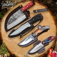 thumbnail image 1 of Serbian® Wildlife Picnic 4 Pcs Knife Gift Set for Holidays Outdoor Knife Gift, Gift For Campers, Bushcraft Knife Gift, Christmas Gift For Chefs, Bushcraft Knife Gift, Holiday Gift For Chefs, 1 of 5