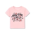 thumbnail image 1 of Serdomi Girls Short Sleeve T-shirt Summer Tops for Kids Trendy Pink Graffiti Crewneck Tee Graphic Outfits Size 7/8, 1 of 7