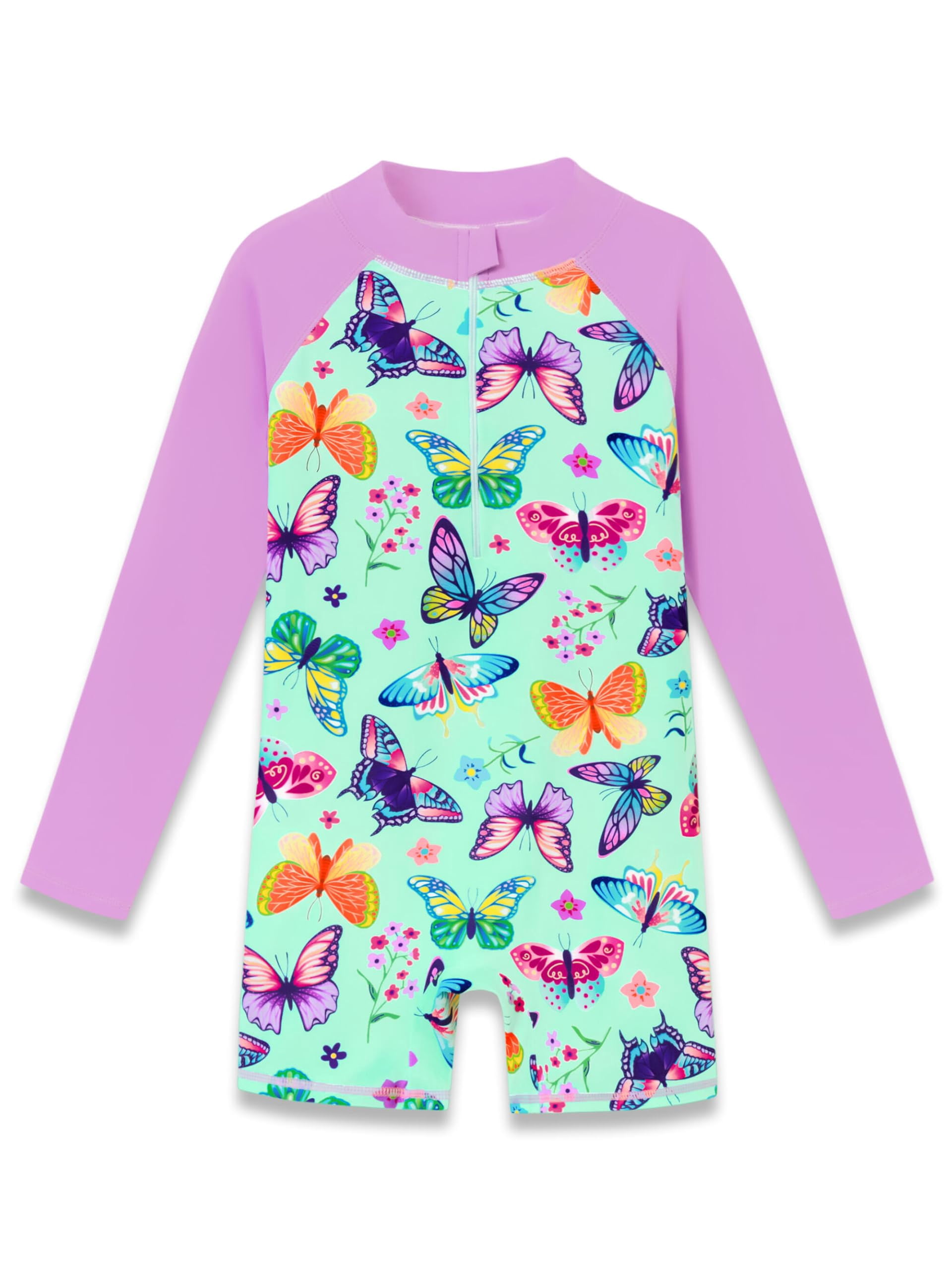 Serdomi Long Sleeve Butterflies Swimwear for Girls Rash Guard 1 PC ...
