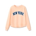 thumbnail image 1 of Serdomi Stylish Light Peach New York Crop Sweatshirts for Little Girls -Soft Long Sleeve Pullover Shirt Size Size 6, 1 of 7