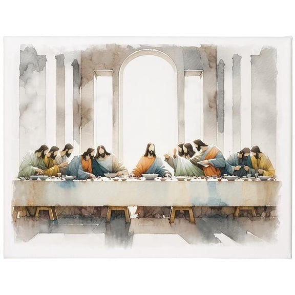 Sere Surroundings 470531 12 x 9 in. Last Supper Act Wrapped Canvas Wall Art