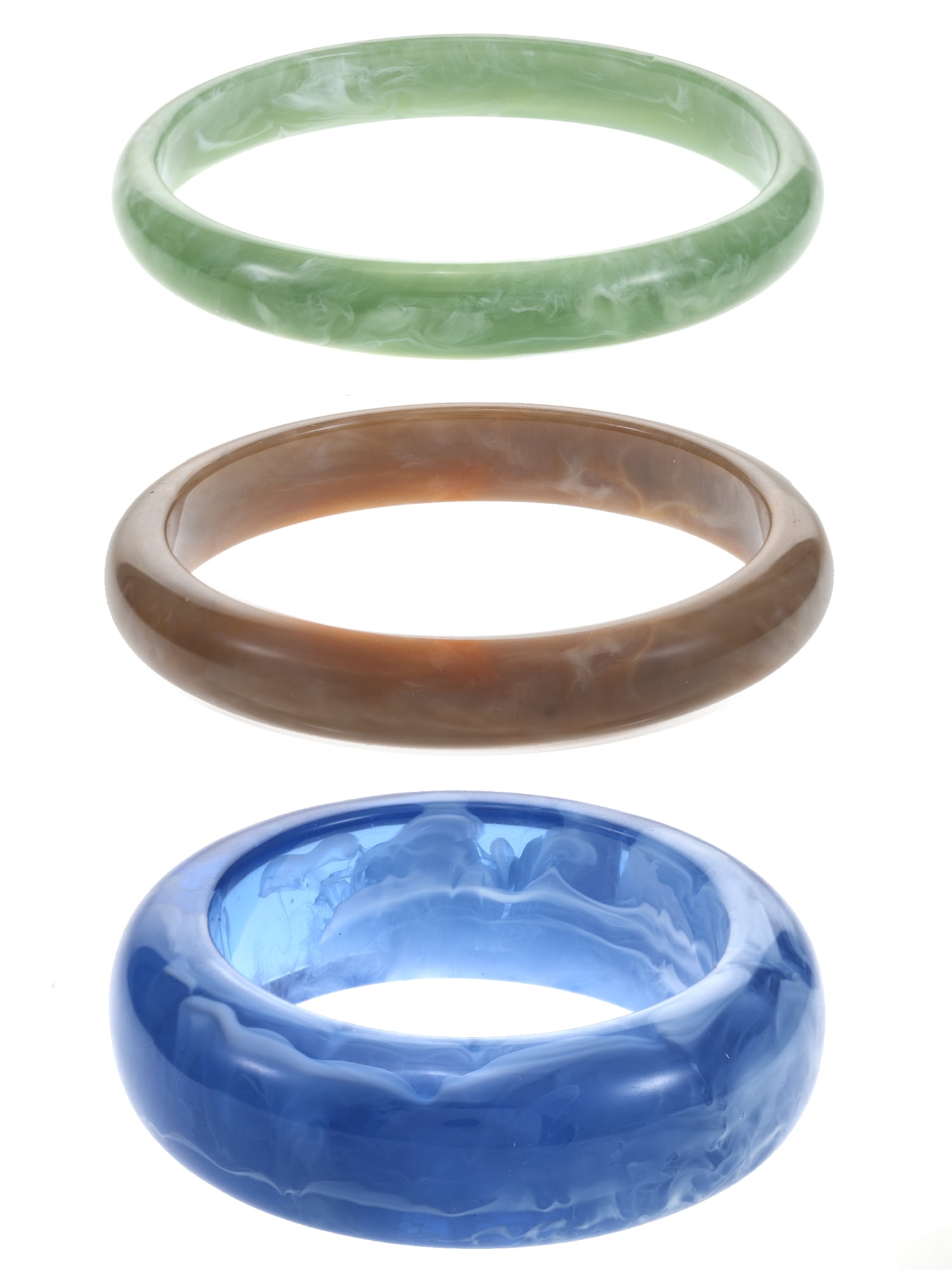 Seren Jewelry Chunky Bangle Bracelet 3 Piece Set